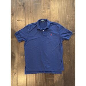Polo Ralph Lauren Blue Short Sleeve Soft Polo Shirt Men's Size S Red Pony‎ Logo